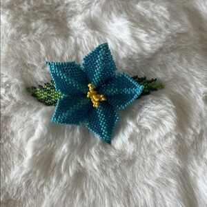 Handcrafted Beaded Flower Hair Accessory